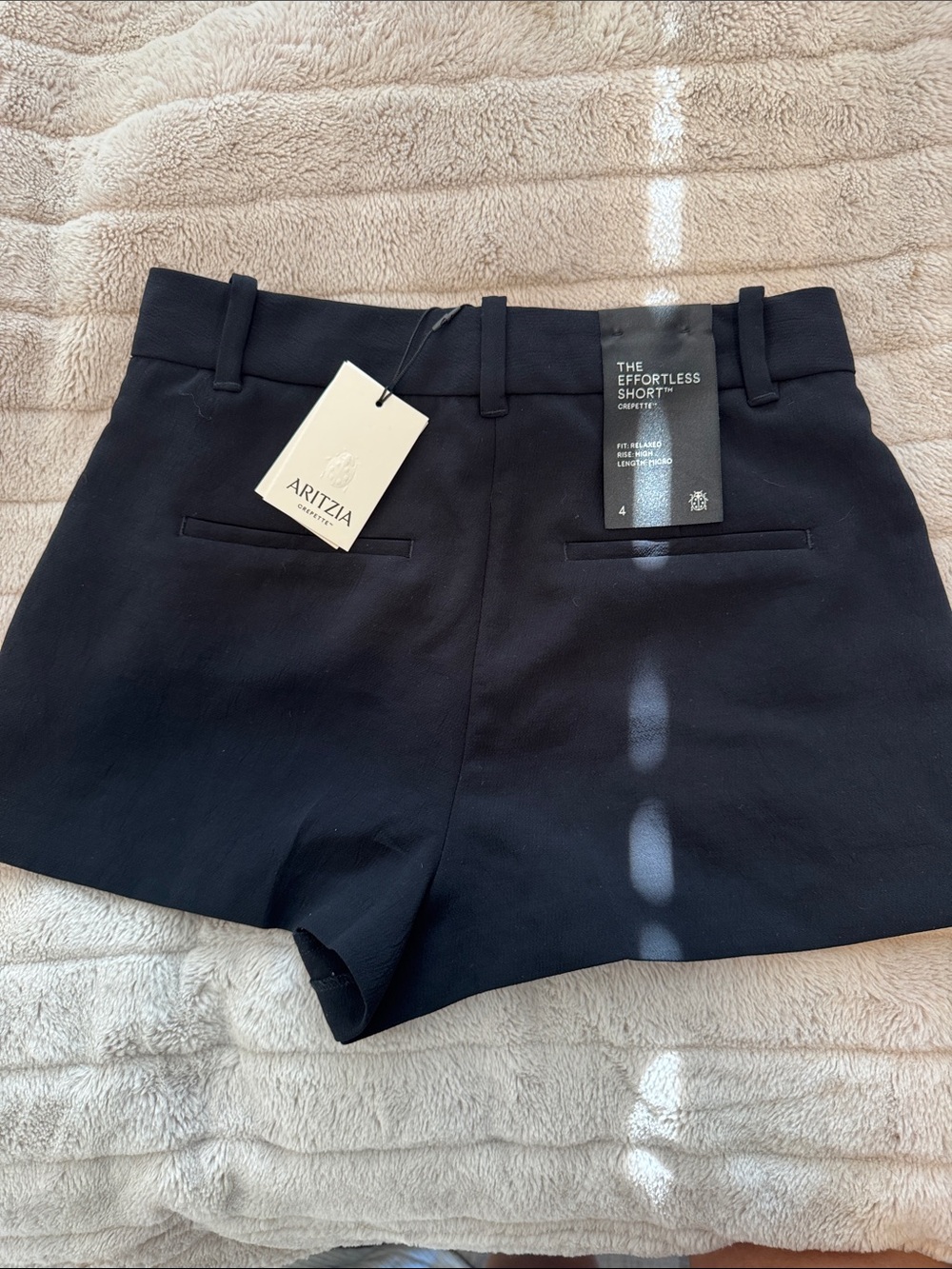 Aritzia Black High-Waist Effortless Shorts Micro Crepette Black